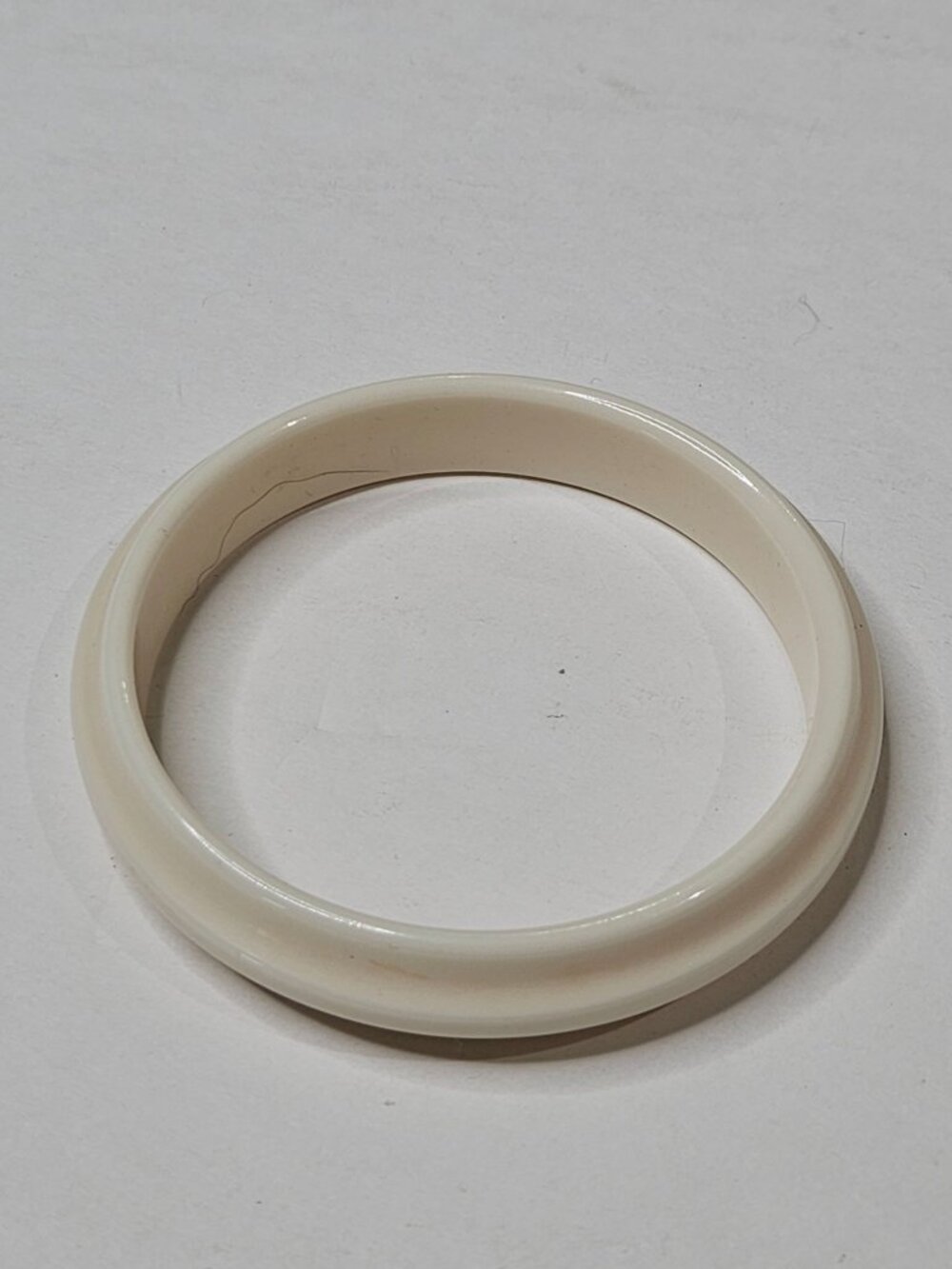 Vintage Cream Plastic Bangle Bracelet 8.25 inches